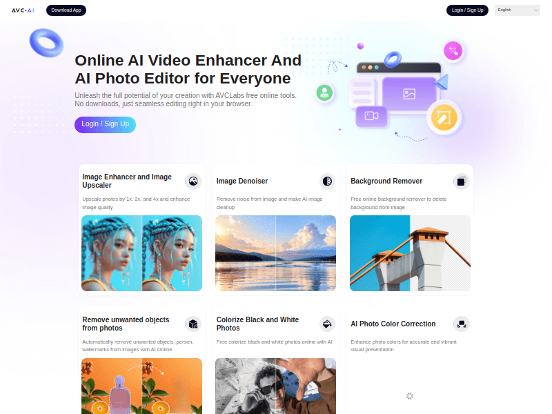 AVCLabs Photo Enhancer AI Online