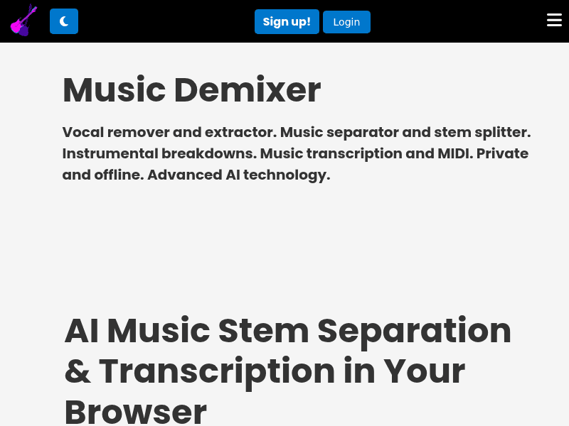 Free Music Demixer