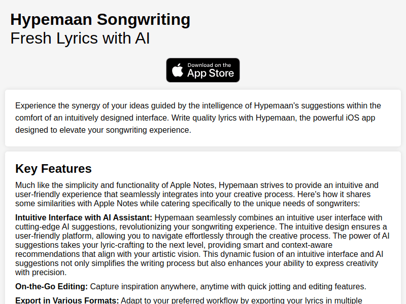 Hypemaan Songwriting