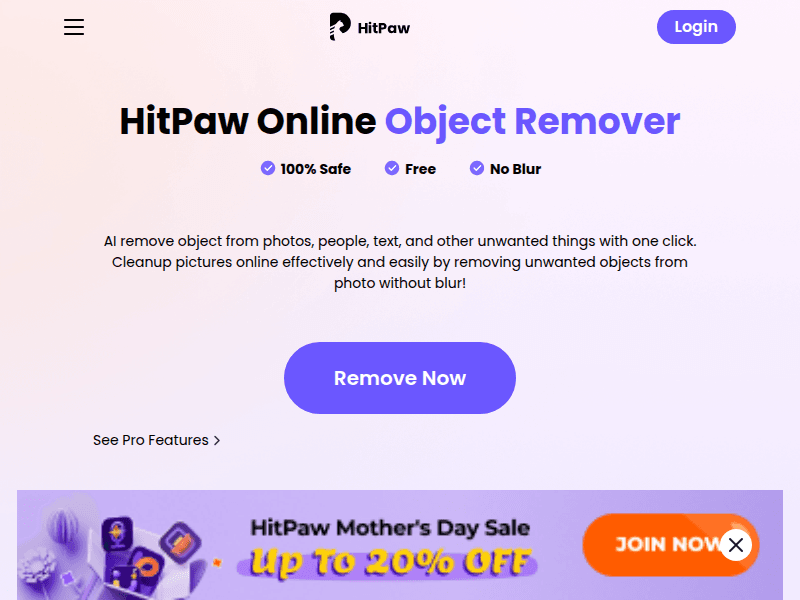 Remove object from photo by HitPaw