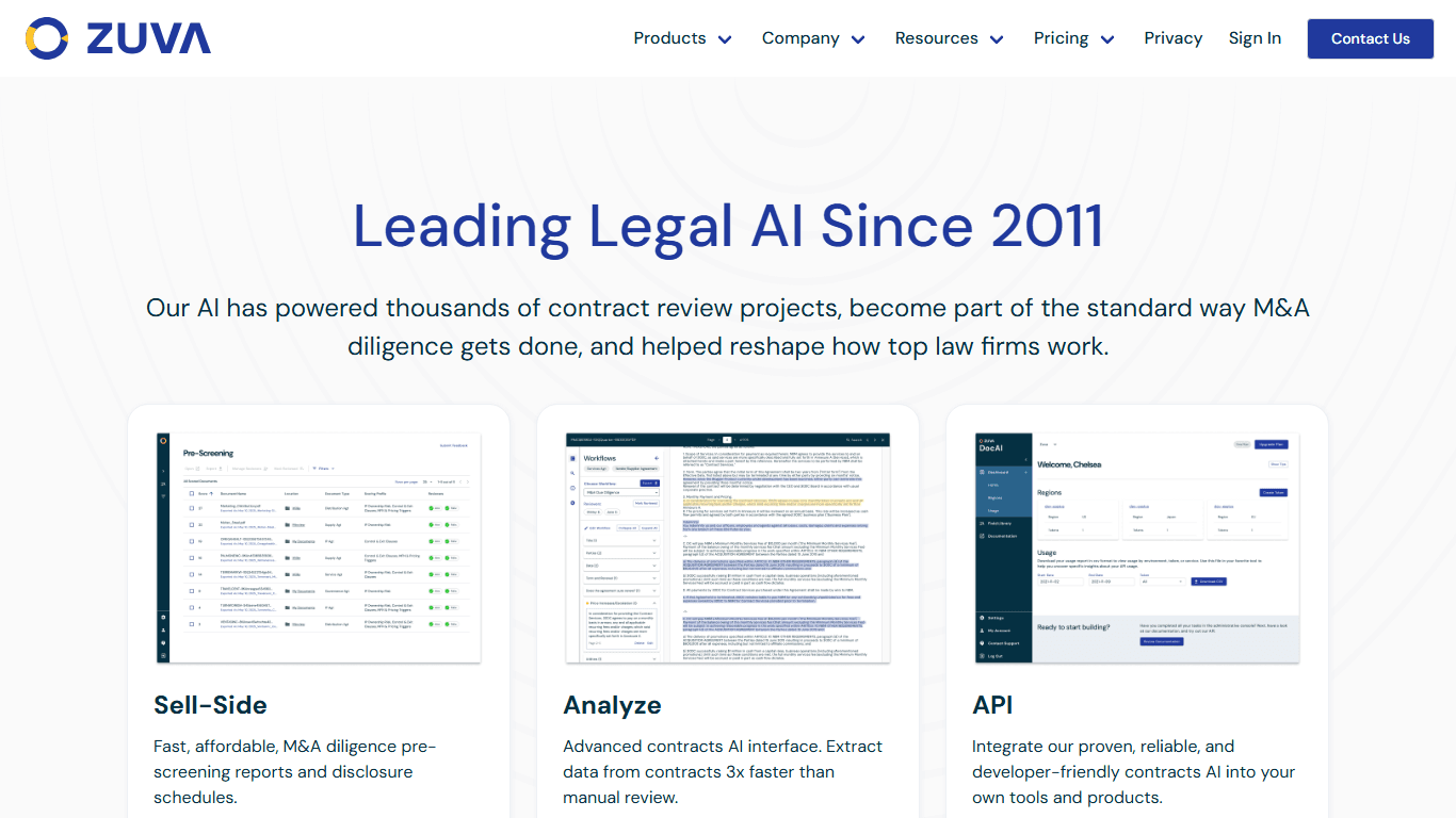 Zuva homepage screenshot