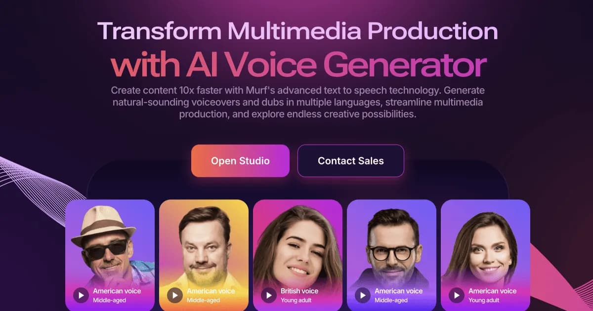 Murf AI voice generator homepage preview