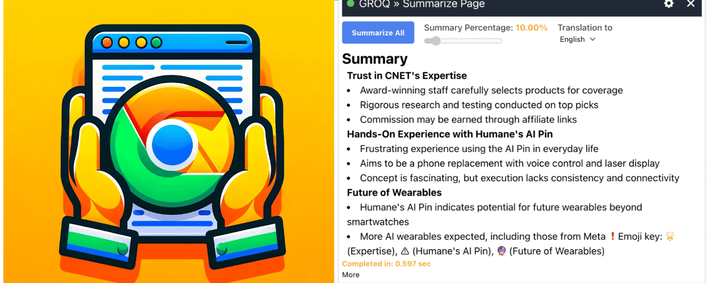 Groq Summarizer product preview