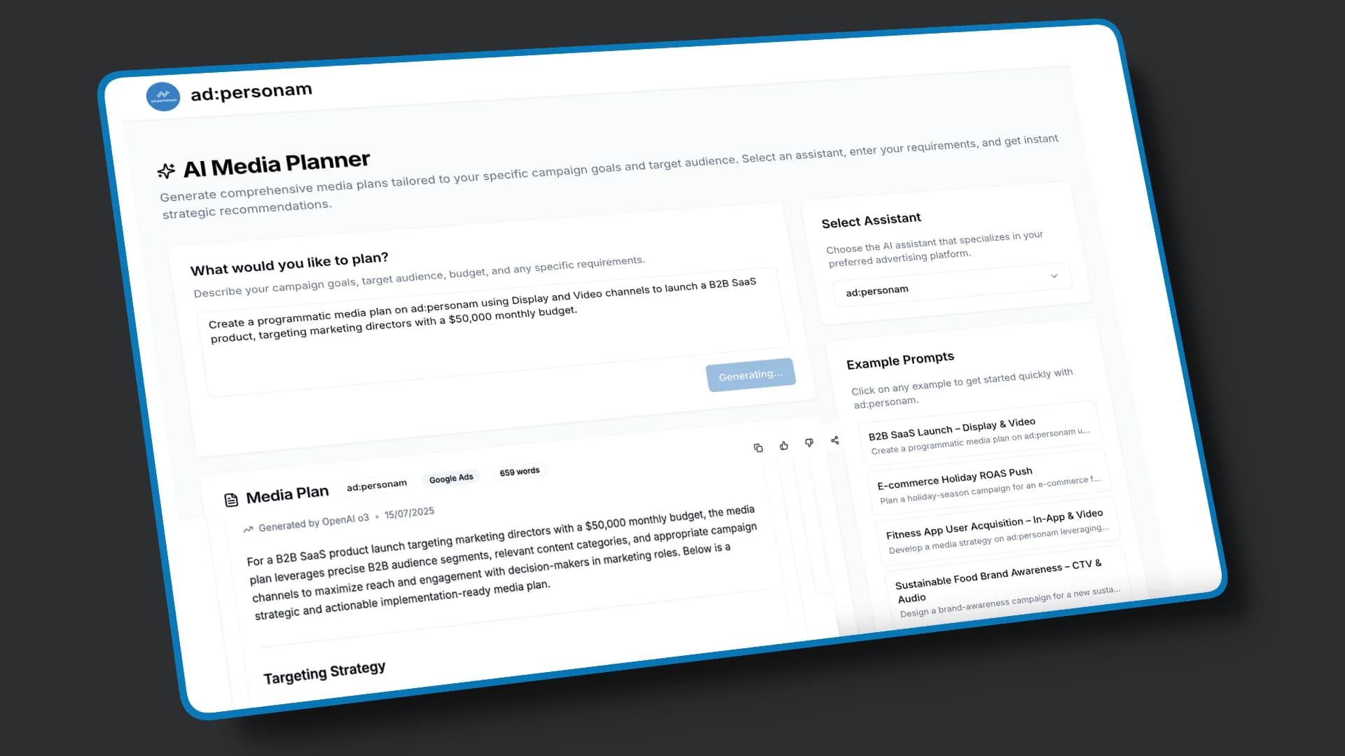 adpersonam AI Media Planner official preview