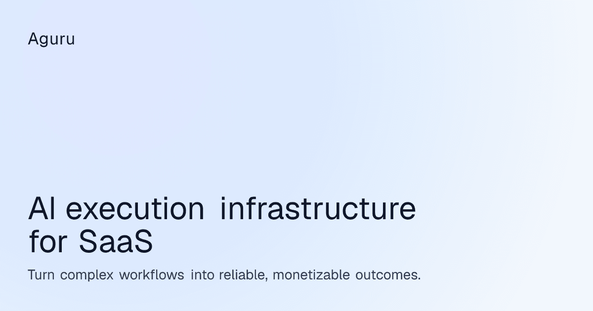 Aguru official AI execution infrastructure preview image