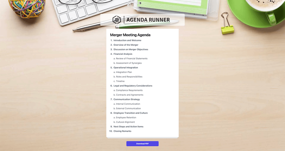 Agenda Runner official agenda builder preview image