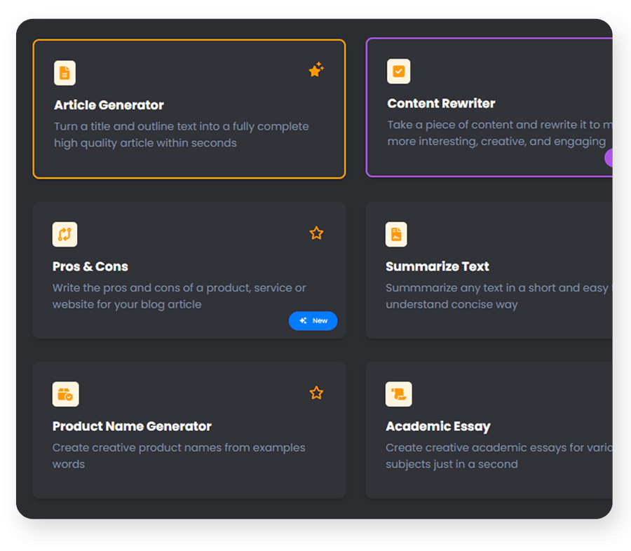 AiMindCrafter templates and AI content workspace preview