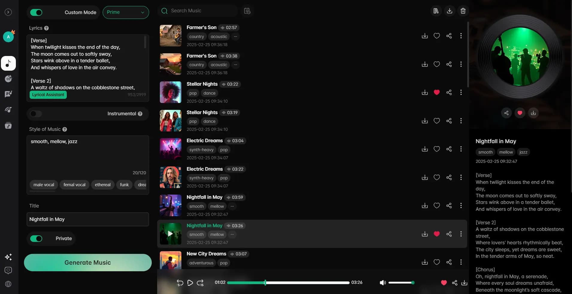 AIMusic.so music creation workflow preview