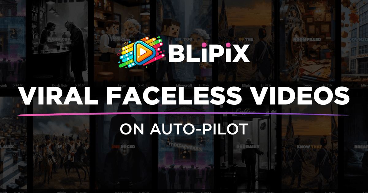 Blipix AI faceless video generator preview