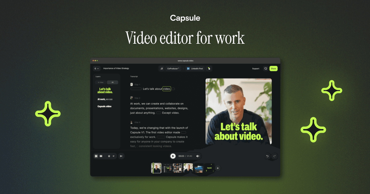 Capsule official AI video editor preview image