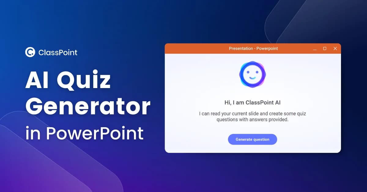 ClassPoint AI official PowerPoint quiz generator preview